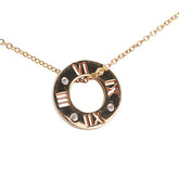 ティファニー K18YG イエローゴールド ダイヤ アトラス 4P ペンダントネックレス レディース TIFFANY&Co. 【中古】